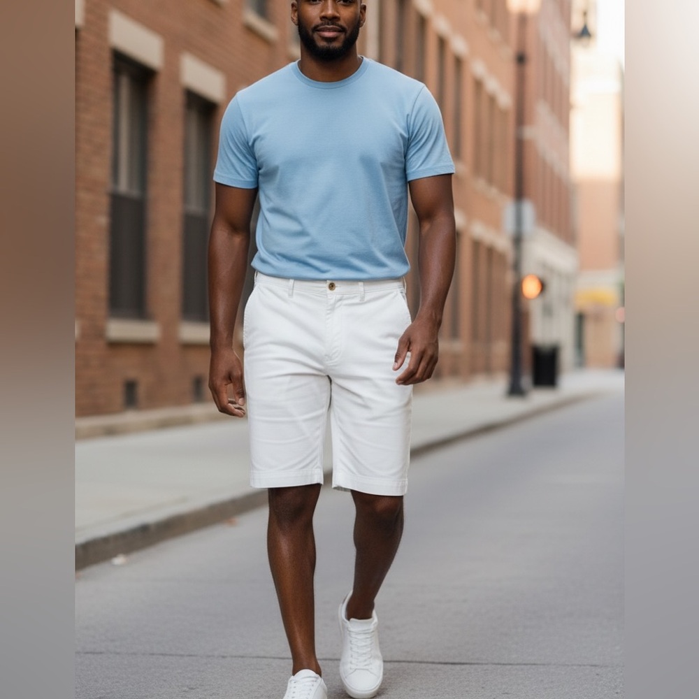 Polo Ralph Lauren 38 White Shorts Stretch Cotton Twill Chino Preppy Resort 9”